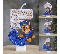 Bougie Paw Patrol 0-9 chiffres, thème Paw Patrol, décoration de gâteau de fête d'anniversaire pour enfants, décoration de réception-cadeau pour bébé B 6