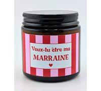 Bougie personnalisée | Cadeau maman noel, mamie, demande marraine, merci | Bougie parfumées | Cire de Soja 100% naturelle - 25H combustion | TE Whaka (Veux-tu être ma marraine)