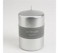 Bougie cylindrique argent , bougie cylindre noel H9x7