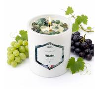 Bougie pierres agate - parfum raisin divin