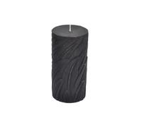Bougie Pilier Déco Embossée Efola 14cm Noir Mat