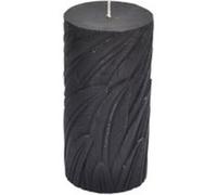 Bougie Pilier Déco Embossée Efola 14cm Noir Mat
