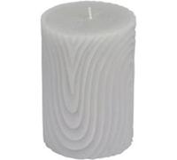 Bougie Pilier Déco Embossée Santan 10cm Gris Clair