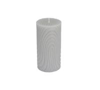 Bougie Pilier Déco Embossée Santan 14cm Gris Clair