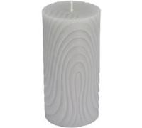 Bougie Pilier Déco Embossée Santan 14cm Gris Clair