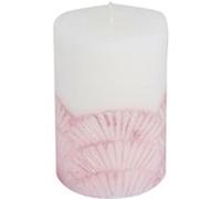 Bougie Pilier Déco Mermaid 10cm Rose & Blanc