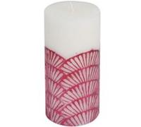 Bougie Pilier Déco "Mermaid" 14cm Fuchsia & Blanc Blanc G