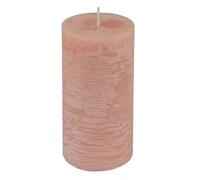 Bougie Pilier Déco Rustique 13cm Rose Poudré