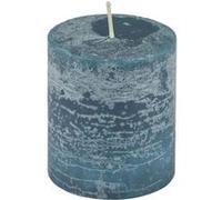 Bougie Pilier Déco "Rustique" 7cm Bleu Paon Bleu G