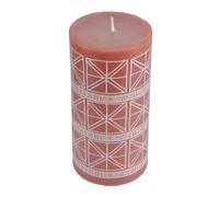 Bougie Pilier Design Ethnic Folk 14cm Terracotta