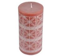 Bougie Pilier Design Ethnic Folk 14cm Terracotta