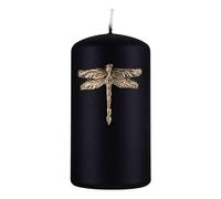 Bougie pilier DONAU HOME Libellule/Bougie à la paraffine / 70 x 130 mm/Noire/Bougie décorative en cire / 1 pièce/Décoration/Durée de combustion : 49 heures