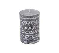 Bougie Pilier Embossée "Graphic Ethnic" 10cm Noir