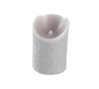 Bougie Pilier LED "Mandala" 11cm Gris Clair