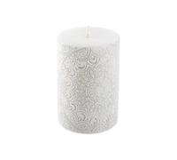 Bougie Pilier Mandala "Graphic Ethnic" 10cm Blanc