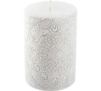 Bougie Pilier Mandala Graphic Ethnic 10cm Blanc
