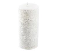Bougie Pilier Mandala Graphic Ethnic 14cm Blanc