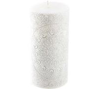 Bougie Pilier Mandala Graphic Ethnic 14cm Blanc