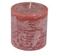 Bougie Pilier Ronde Déco Rustique 10cm Rose