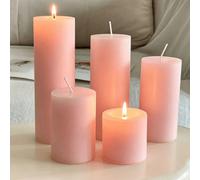 Bougie pilier rose sans odeur et sans fumée, bougie décorative à longue durée de combustion de 56 heures pour mariage, fête, décoration de table à la maison, dîner aux chandelles, accessoires de photo