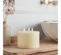 Bougie Pilier TruGlow® Ivoire à 3 Mèches avec Télécommande
