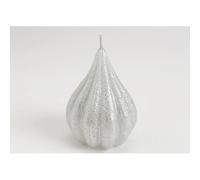 Bougie Poire 7,5 x 10 cm argent (lot de 6)