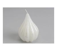Bougie Poire 7,5 x 10 cm blanc irisé (lot de 6)