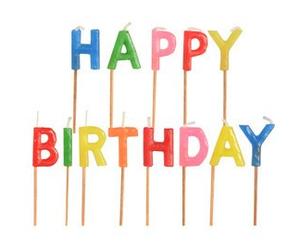 Bougie pour gâteau d'anniversaire 'Happy Birthday'