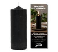 Bougie prête à l'emploi avec bougie noire pour éliminer les énergies négatives | Bougie pour nettoyage énergétique | Fait à la main avec des herbes | Instructions et prière