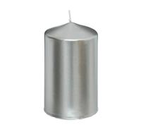 Bougie Ronde Déco Satin 12cm Argent