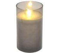 Bougie Ronde LED "Verrine" 12cm Gris Clair Gris G