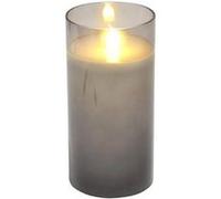Bougie Ronde LED "Verrine" 15cm Gris Clair Gris G