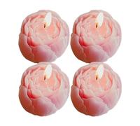 Bougie rose, ensemble de 4 pièces de de soja parfumée | Bougies de soja en forme de fleur romantique, pour la Saint-Valentin, les vacances, le bureau, la chambre à coucher, la salle de bain