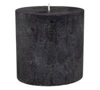 Atmosphera Bougie rustique Olia – ronde D 10 x H 10 cm – 663 g – noir