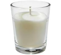 Bougie sans parfum pour la maison, bougie pilier en cire à base végétale, 8,1 x 9,7 cm, faible fumée, 6 h de combustion, pot en verre transparent, déco pour mariage, spa, dîner, blanche