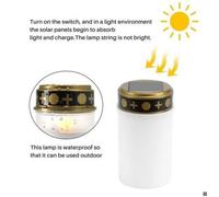 Bougie Solaire Blanche Pour Tombes Éclairage LED Cimetière Lumière Extérieure 1 Pièce