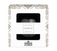Bougie sphère décorative laquée diamètre 10 cm - Durée 49 heures - Couleur noire - Coffret cadeau - Cereria Di Giorgio
