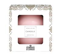 Bougie sphère décorative laquée diamètre 10 cm - Durée 49 heures - Couleur rose poudre - Coffret cadeau - Cereria Di Giorgio