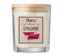 Bougie Stagiaire Merci Géniale | Candle | Idée Cadeau Apprenante Original Travail Départ Collègue Retraite Anniversaire Noël