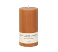Bougie striée parfumée caramel 7x15 7x15x7cm Marron