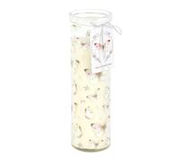 Bougie tube parfumée papillon blanc vanille | Bougie commémorative avec 55 heures de combustion | Décoration de souvenir élégante | Cadeau de condoléances avec imprimé papillon