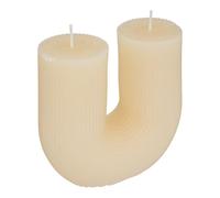 Atmosphera - Bougie en U Demi en coton H12cm blanc ivoire