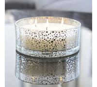 Bougie vanille pot en verre argent