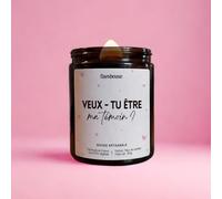 Bougie Veux-tu être ma témoin ? - Cadeau demande témoin mariage - Bougie message mariage - Bougie parfumée cire végétale - 30h - Fabriquée en France (Fleur de cerisier)