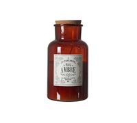 Bougie XXL en verre marron avec couvercle en liège senteur ambre (H25,5 cm) - -