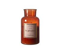 Bougie XXL en verre marron parfum pivoine (H25cm) - -