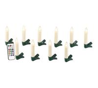 Lunartec Bougies à LED pour sapin de Noël avec télécommande infrarouge - x10 - blanc