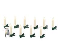 Lunartec Bougies à LED pour sapin de Noël – télécommande infrarouge, minuterie – x10 blanc