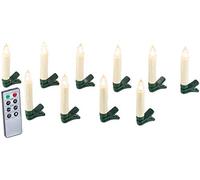 Lunartec Bougies à LED pour sapin de Noël avec télécommande infrarouge - x10 - blanc