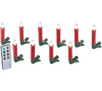 Lunartec Bougies à LED pour sapin de Noël avec télécommande infrarouge - x10 - rouge